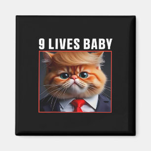 Cat Trump 9 Lives Ba Funny Trump Meme  Magnet
