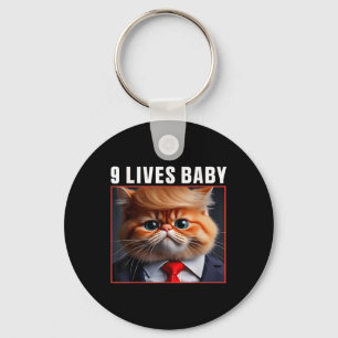 Cat Trump 9 Lives Baby _1  Key Ring