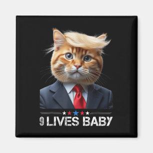 Cat Trump 9 Lives Baby _2 Magnet