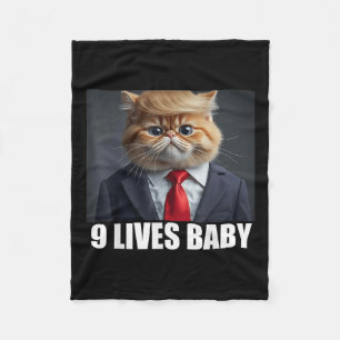 Cat Trump 9 Lives Baby  Fleece Blanket