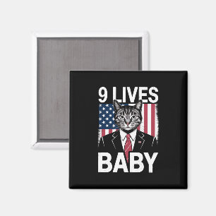 Cat Trump 9 Lives Baby Funny Trump Cat Magnet