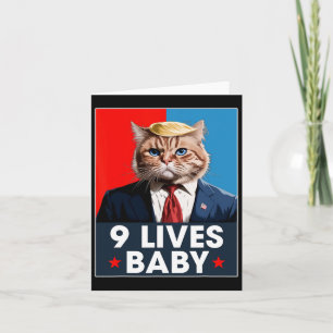 Cat Trump 9 Lives Baby Funny Vote For Trump Cats 2 Card