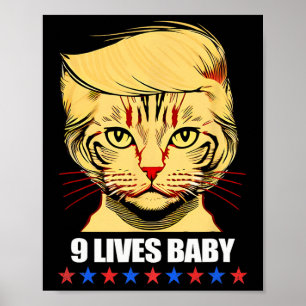 Cat Trump 9 Lives Baby Kamala Harris For President Poster