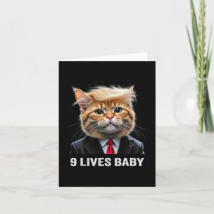 Cat Trump 9 Lives Baby Trump 2024 Win Victory Winn Card