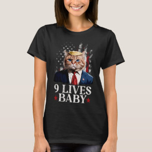 Cat Trump 9 Lives Baby Trump 2024 Win Victory Winn T-Shirt