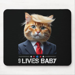 Cat Trump 9 Lives By Funny Vote For Trump Cats 202 Mouse Pad