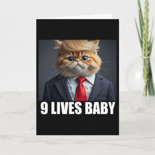Cat Trump 9 Lives By Trump 2024 Win Victory Winner Card