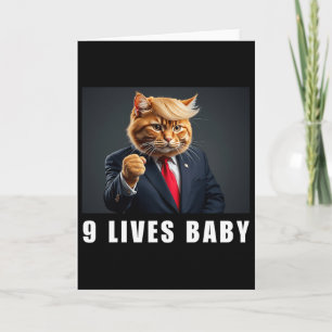 Cat Trump 9 Lives By Trump 2024 Win Victory Winner Card