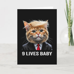 Cat Trump 9 Lives By Trump 2024 Win Victory Winner Card