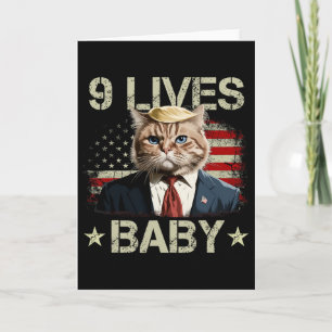 Cat Trump 9 Lives By Trump 2024 Win Victory Winner Card