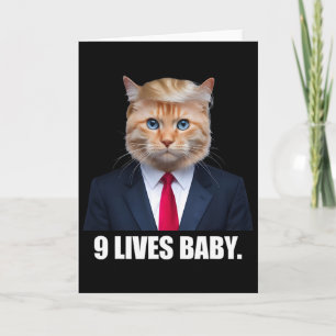 Cat Trump 9 Lives By Trump 2024 Win Victory Winner Card