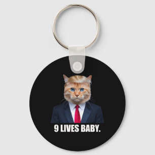Cat Trump 9 Lives By Trump 2024 Win Victory Winner Key Ring