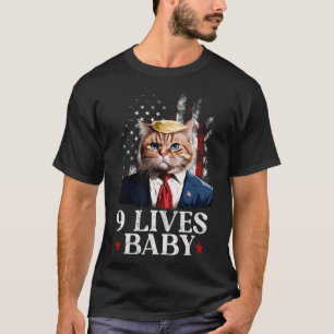 Cat Trump 9 Lives By Trump 2024 Win Victory Winner T-Shirt