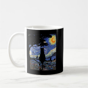 Cat Tshirt, Starry Night Cat Tee, Van Gogh Cat Gif Coffee Mug