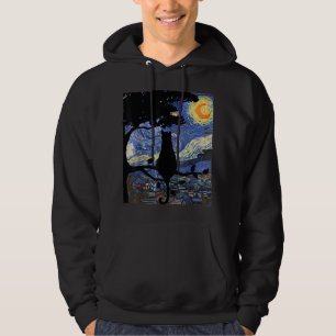 Cat Tshirt, Starry Night Cat Tee, Van Gogh Cat Gif Hoodie