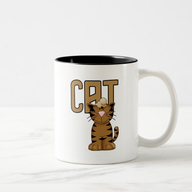 Cat Tshirts and Gifts Two-Tone Coffee Mug (Right)