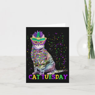 Cat Tuesday Funny Mardi Gras 2025 New Orleans Mens Card