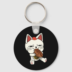 Cat Turbo Granny Eating Yakisoba Sticker Key Ring
