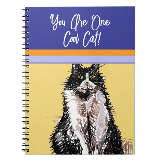 Cat Tuxedo Pastel Cats Boys You Are One Cool Cat Notebook (Front)