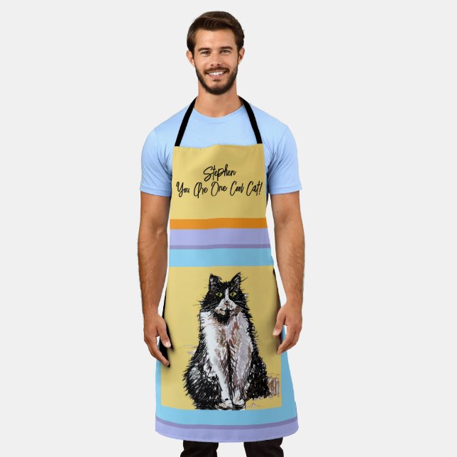 Cat Tuxedo Pastel Cats Womens Pastel Colors Apron (Worn)