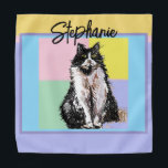 Cat Tuxedo Pastel Cats Womens Pastel Girls Pet Bandana<br><div class="desc">Cute Tabby Cat Pastel Purple Lavender Colours Pattern Kids Girls/Boys Kitchen Apron,  with a fully customisable name. Designed from my original cat illustration.</div>