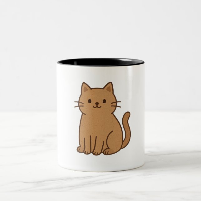 Cat Two-Tone Coffee Mug (Center)