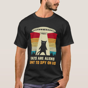 Cat UFO Alien Abduction Cats are Aliens UAP T-Shirt