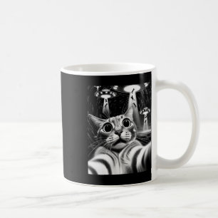 Cat Ufo Invasion _ Funny Cat Meme Retro Alien Cat  Coffee Mug