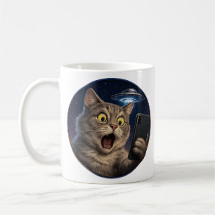 Cat UFO Selfie Coffee Mug