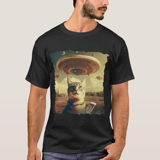Cat UFO Selfie: Invasion / Gentlemen Tshirt #2 (Front)