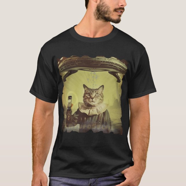 Cat UFO Selfie: Invasion / Gentlemen Tshirt #6 (Front)