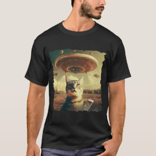 Cat UFO Selfie: Invasion / Herren Tshirt #2