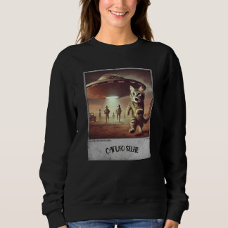 Cat UFO Selfie: Scared Kitty (Woman hoodie) #02 Sweatshirt