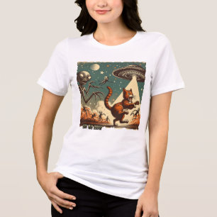 Cat UFO Selfie: Vintage Invasion (Women's T-shirt) Tri-Blend Shirt
