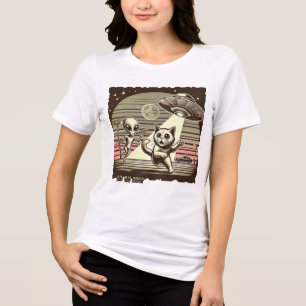 Cat UFO Selfie: Vintage Invasion (Women's T-shirt) Tri-Blend Shirt