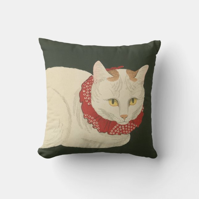 Cat Ukiyo-e print, early 1900s Cushion (Front)