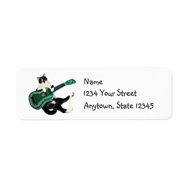 Cat Ukulele Address Labels (Front)
