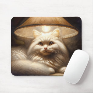 Cat Under a Lampshade Painting Mouse Pad