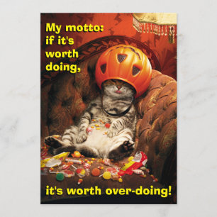 Cat Under Candy Bucket Invitation