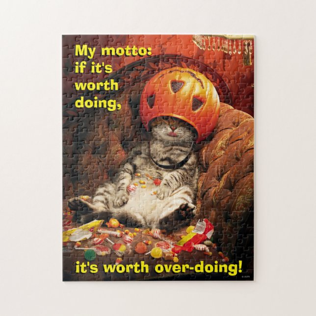 Cat Under Candy Bucket Jigsaw Puzzle (Vertical)