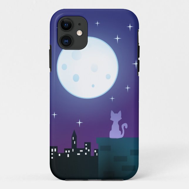 Cat Under the Moonlight Case-Mate iPhone Case (Back)