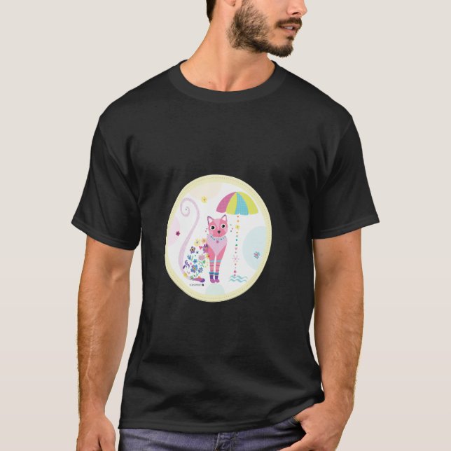 Cat under umbrella T-Shirt (Front)