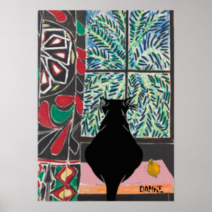 Cat Under Window, DANKE, edit text Poster