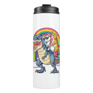 Cat Unicorn Dinosaur T rex Kitten lover Thermal Tumbler