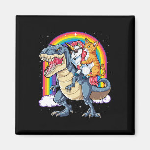 Cat Unicorn Riding Dinosaur T Rex Kitten Lover Spa Magnet