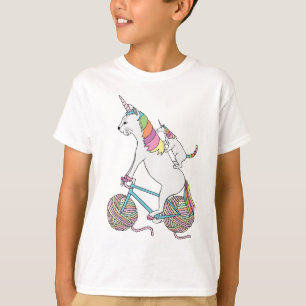 Cat Unicorn Riding Unicorn Cat Who Is Riding  Bike T-Shirt