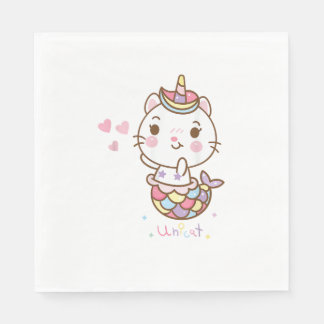 Cat Unicorn shirt - Unicat Mermaid Cat I believe i Napkin
