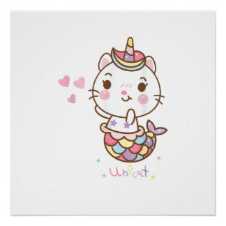 Cat Unicorn shirt - Unicat Mermaid Cat I believe i Poster