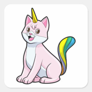 Cat Unicorn Square Sticker