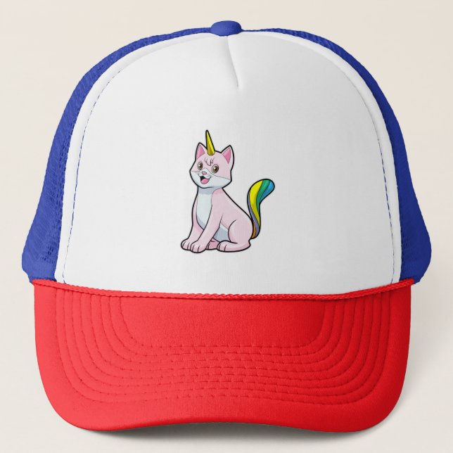 Cat Unicorn Trucker Hat (Front)